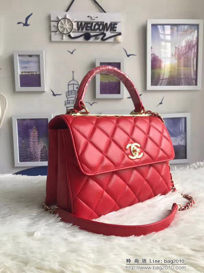 香奈兒CHANEL 92236 2018秋冬小羊皮手提肩背斜背鏈條包 DSC1070
